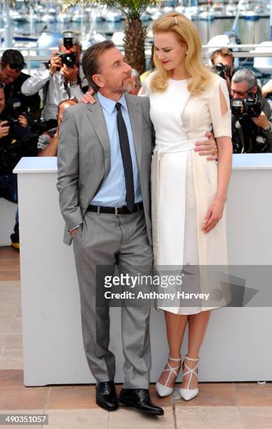 Nicole Kidman and Tim Roth attend the "Grace of Monaco" photocall at the 67th Annual Cannes Film Festival on May 14, 2014 in Cannes, France.