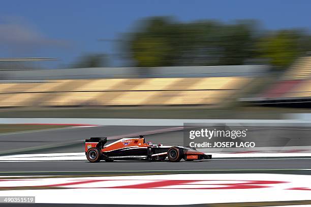 Marussia's French driver Jules Bianchi takes part in the Formula one test days at Catalunya's racetrack in Montmelo, near Barcelona, on May 14, 2014....