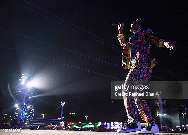 Toni Garrido from Cidade Negra performs at 2015 Rock in Rio on September 27, 2015 in Rio de Janeiro, Brazil.