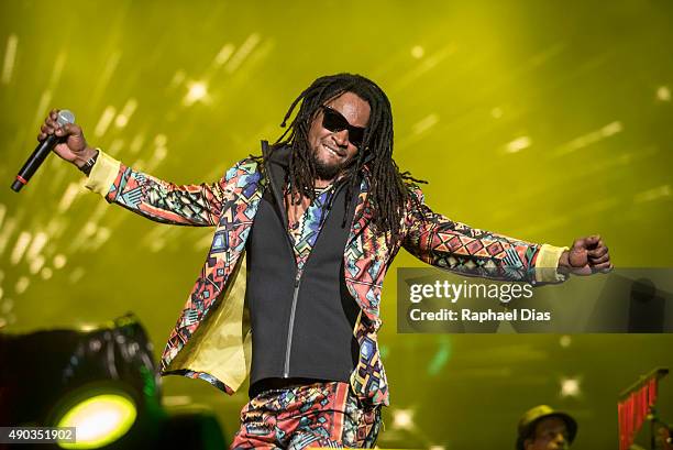 Toni Garrido from Cidade Negra performs at 2015 Rock in Rio on September 27, 2015 in Rio de Janeiro, Brazil.