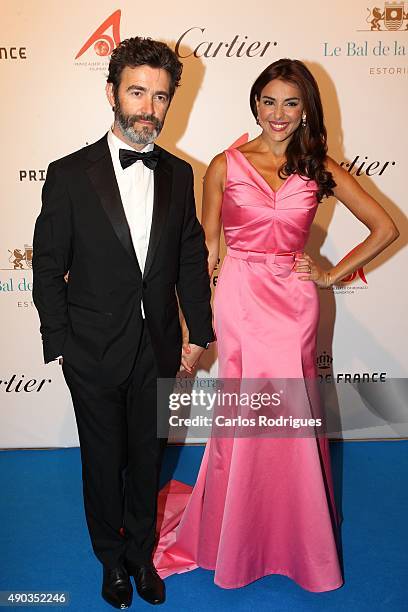 Portuguese actress Catarina Furtado and Joao Reis during the Gala Do Bal de la Riviera in Estoril at Casino do Estoril on September 27 2015 in...
