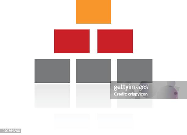 pyramid icon on a white background. - proseries - bricks isolated stock illustrations