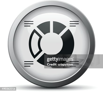 Donut Chart icon on a silver button. - SilverSeries Donut Chart icon on a silver button. - SilverSeries