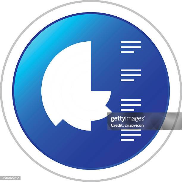 coxcomb chart icon on a round button. - stickerseries - feathery amaranth stock illustrations