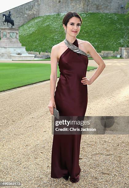 Ksenia Soloveria arrives for a dinner to celebrate the work of The Royal Marsden hosted by the Duke of Cambridge at Windsor Castle on May 13, 2014 in...