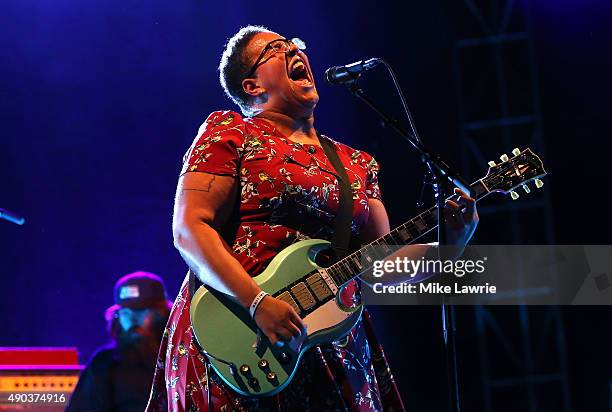 Brittany Howard of Alabama Shakes performs onstage during day three of the Boston Calling Music Festival at Boston City Hall Plaza on September 27,...