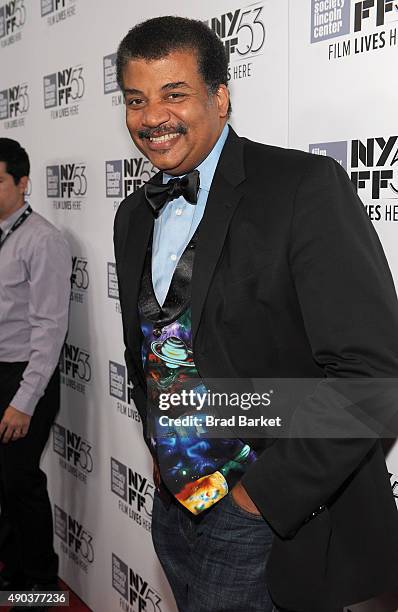 Neil deGrasse Tyson attends the 53rd New York Film Festival - "The Martian" Premiere - Arrivals at Alice Tully Hall on September 27, 2015 in New York...