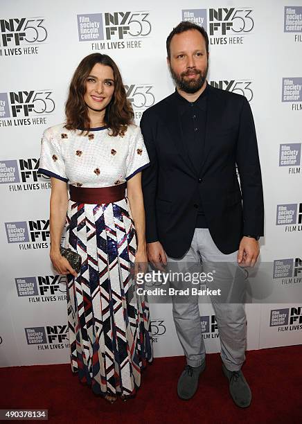 Rachel Weisz, and Yorgos Lanthimos attend the 53rd New York Film Festival - "The Martian" Premiere - Arrivals at Alice Tully Hall on September 27,...