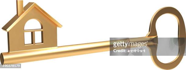 golden key, vektor-illustration - golden key stock-grafiken, -clipart, -cartoons und -symbole