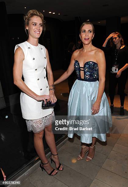Mackenzie Davis and Kristen Wiig attend the 53rd New York Film Festival - "The Martian" Premiere - Arrivals at Alice Tully Hall on September 27, 2015...