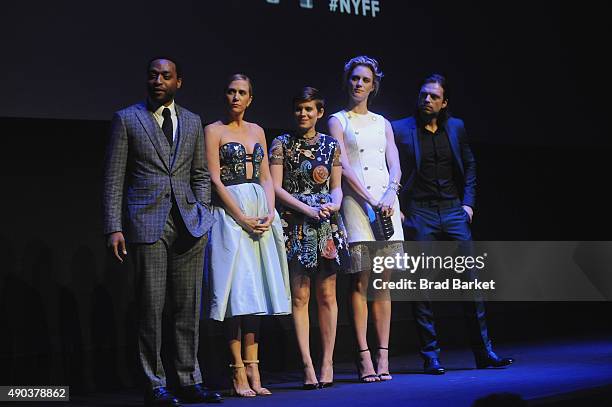 Chiwetel Ejiodor Kristen Wiig, Kate Mara, Mackenzie Davis and Sebastian Stan onstage during the 53rd New York Film Festival - "The Martian" Premiere...