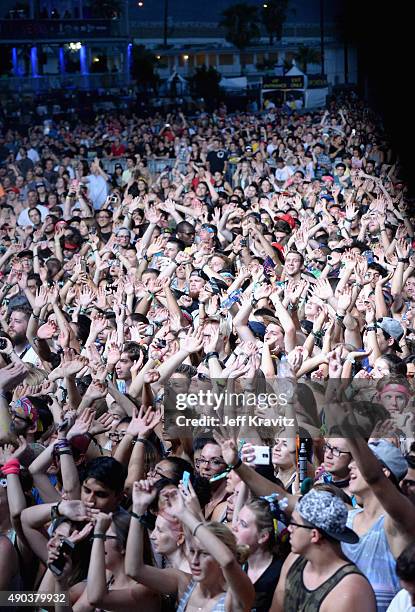 View of the crowd during day 3 of the 2015 Life is Beautiful festival on September 27, 2015 in Las Vegas, Nevada.