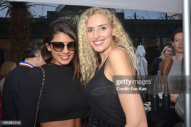 Donia Eden and Mounia Briya President from ÔMounia et ses Filles a FromagesÕ attend the 'Fromage Fashion Week Menu Day' at Sofitel Stay Hotel on...