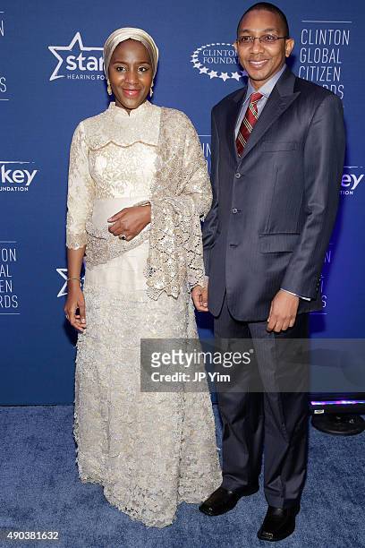 Halima Aliko-Dangote and Abdu Mukhtar attend the Clinton Global Citizen Awards during the second day of the 2015 Clinton Global Initiative's Annual...