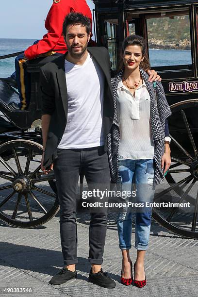 Dani Martinez and Clara Lago attend 'Hotel Transylvania' photocall during 63rd San sebastian Film Festival at Kursaal on September 25, 2015 in San...