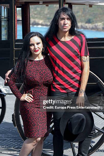 Alaska and Mario Vaquerizo attends 'Hotel Transylvania' photocall during 63rd San sebastian Film Festival at Kursaal on September 25, 2015 in San...