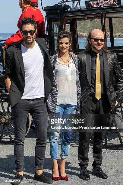 Dani Martinez, Clara Lago and Santiago Segura attend 'Hotel Transylvania' photocall during 63rd San sebastian Film Festival at Kursaal on September...