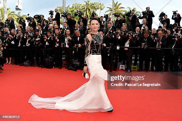 Actress Zhang Ziyi attends the Opening ceremony and the "Grace of Monaco" Premiere during the 67th Annual Cannes Film Festival on May 14, 2014 in...