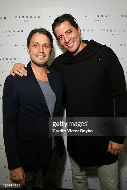 Ferruccio De Lorenzo and Imad Izemrane attend the Winonah cocktail party during the Milan Fashion Week Spring/Summer 2016 on September 25, 2015 in...