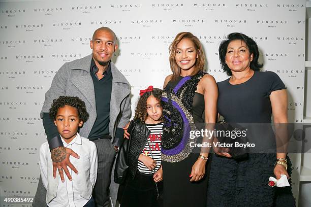 De Jong family attends the Winonah cocktail party during the Milan Fashion Week Spring/Summer 2016 on September 25, 2015 in Milan, Italy.