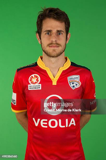 Mate Dugandzic poses during the Adelaide United A-League headshots session on September 28, 2015 in Adelaide, Australia.