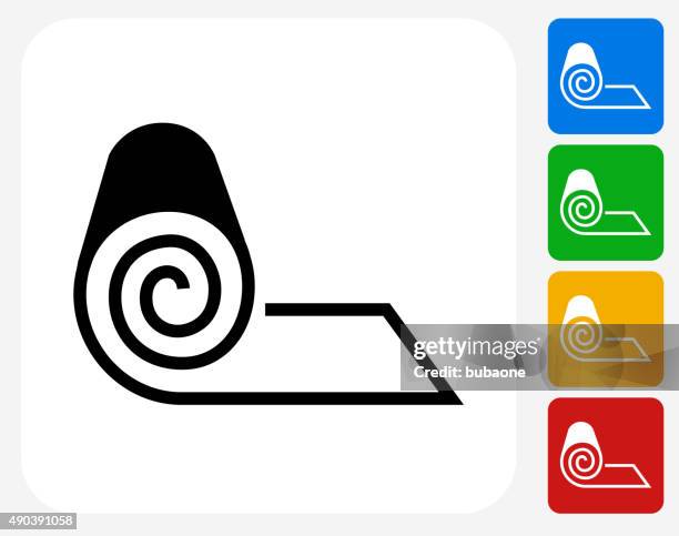 roll of fabric icon flat graphic design - sewing machine white background stock illustrations