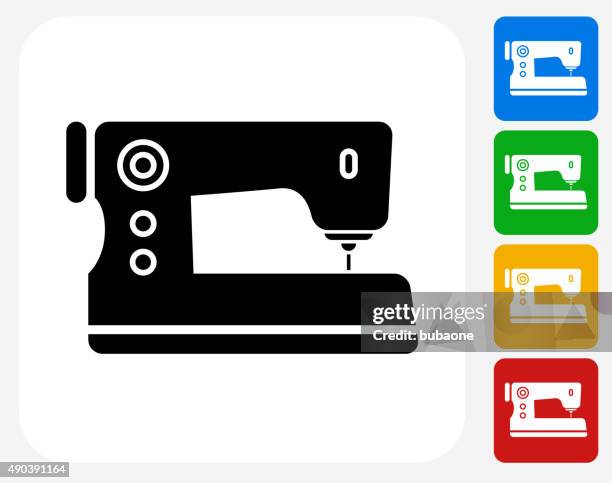 sewing machine icon flat graphic design - sewing machine isolated stock illustrations