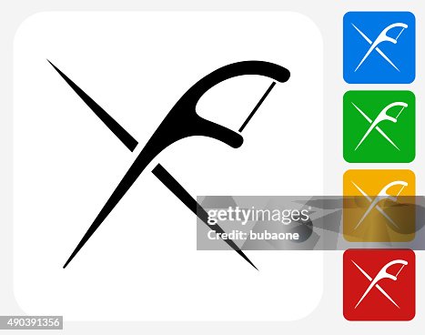 Flossing Tools Icon Flat Graphic Design Flossing Tools Icon Flat Graphic Design