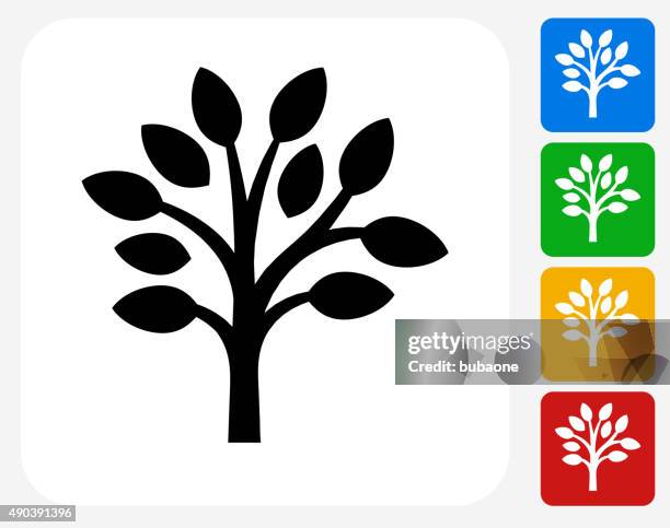 tree icon flat graphic design - logging icon stock illustrations