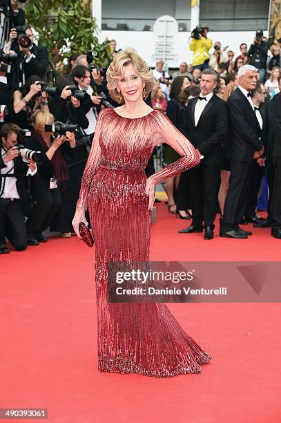 Actress Jane Fonda attends the Opening Ceremony and the "Grace of Monaco" premiere during the 67th Annual Cannes Film Festival on May 14, 2014 in...