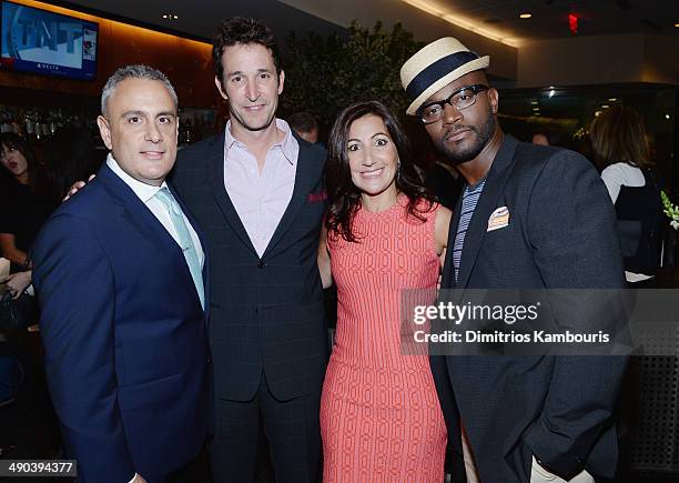 Frank Sgrizzi, Noah Wyle, Donna Speciale and Taye Diggs attend the TBS / TNT Upfront 2014 at The Theater at Madison Square Garden on May 14, 2014 in...