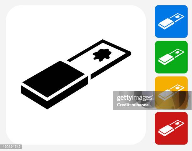 glass slide icon flat graphic design - microscope slide stock illustrations