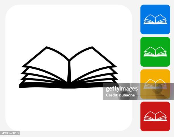 ilustraciones, imágenes clip art, dibujos animados e iconos de stock de reserve iconos planos de diseño gráfico - libro abierto