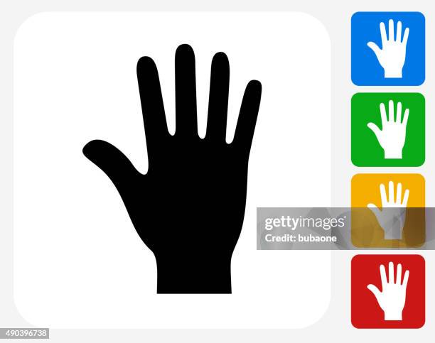 palm icon flat graphic design - wrist anatomy stock illustrations