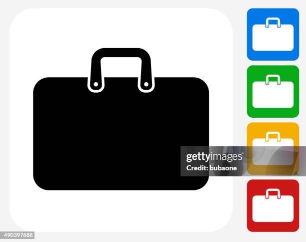 briefcase icon flat graphic design - laptop bag stock illustrations