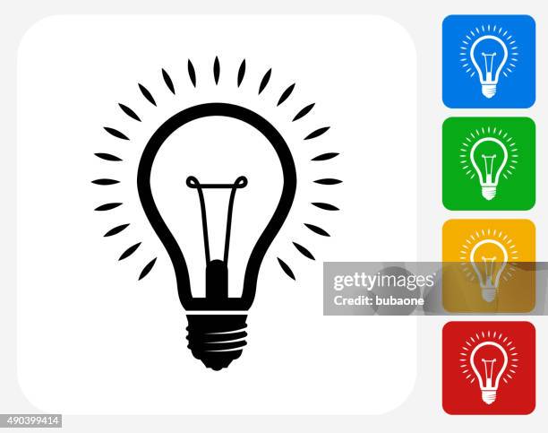 lightbulb icon flat graphic design - electrical wire white background stock illustrations