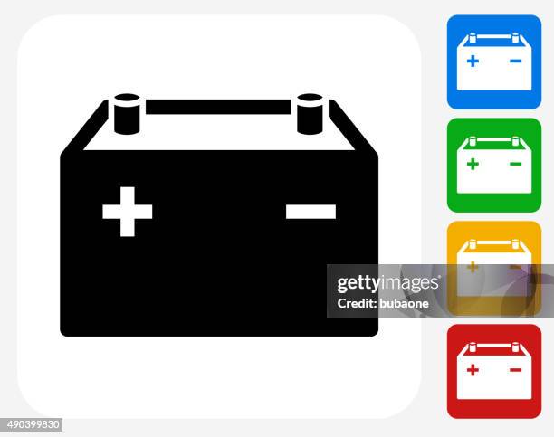 stockillustraties, clipart, cartoons en iconen met car's battery icon flat graphic design - charge