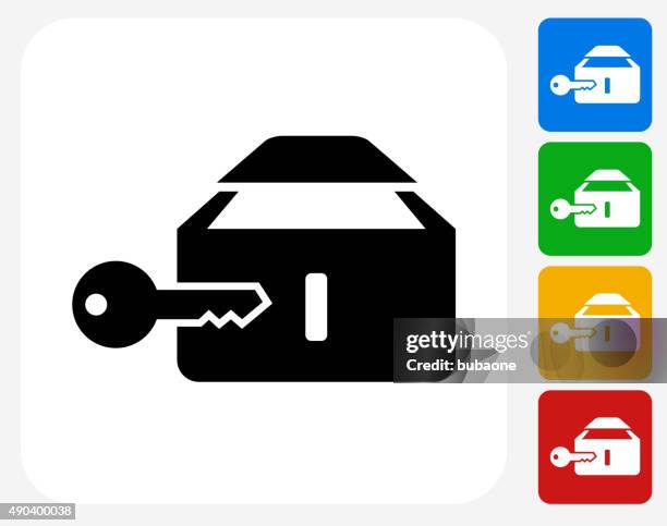 safe deposit box icon flat graphic design - safe deposit box stock illustrations