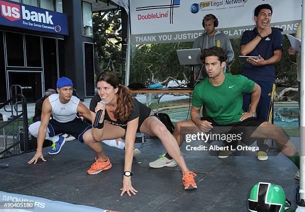 Actors/martial artists Hector David Jr. And Najee DeTiege of "Power Ragers Samurai" participates in GLA ALA's 8th Annual Justice Jog to benefit Casa...