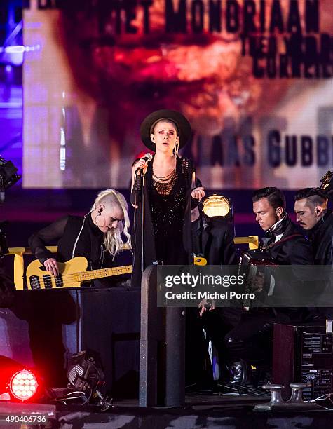 Singer Kovacs performs during festivities marking the final celebrations of 200 years Kingdom of The Netherlands on September 26, 2015 in Amsterdam,...