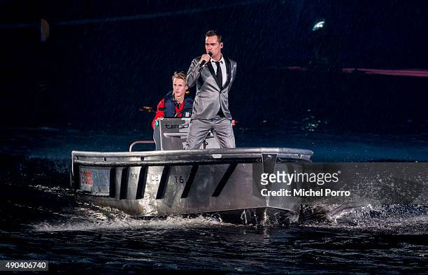 Jeroen van der Boom performs during festivities marking the final celebrations of 200 years Kingdom of The Netherlands on September 26, 2015 in...