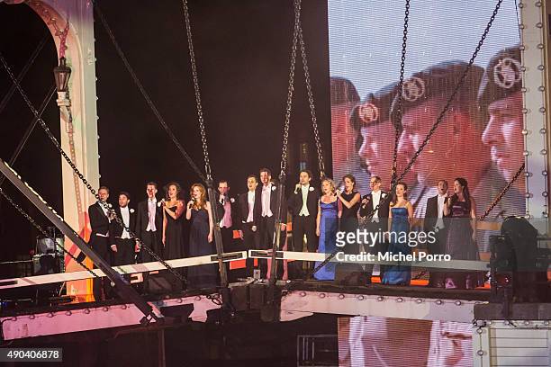 The cast of Soldaat van Oranje performs during festivities marking the final celebrations of 200 years Kingdom of The Netherlands on September 26,...