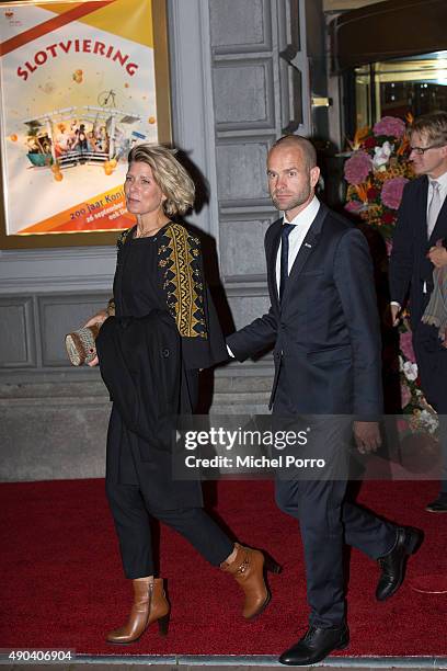 Erben and Renate Wennemars arrive for festivities marking the final celebrations of 200 years Kingdom of The Netherlands on September 26, 2015 in...