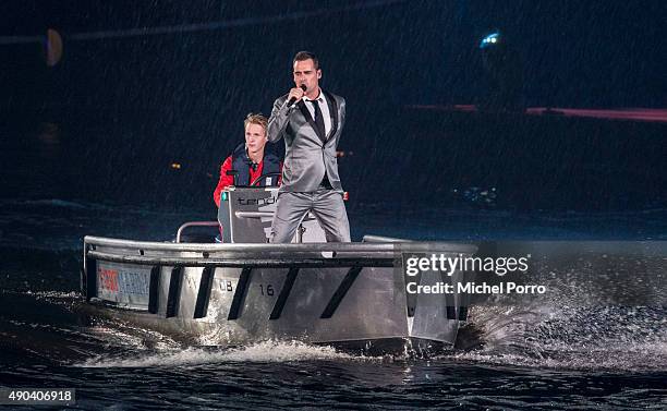 Jeroen van der Boom performs during festivities marking the final celebrations of 200 years Kingdom of The Netherlands on September 26, 2015 in...