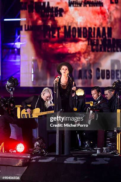 Singer Kovacs performs during festivities marking the final celebrations of 200 years Kingdom of The Netherlands on September 26, 2015 in Amsterdam,...