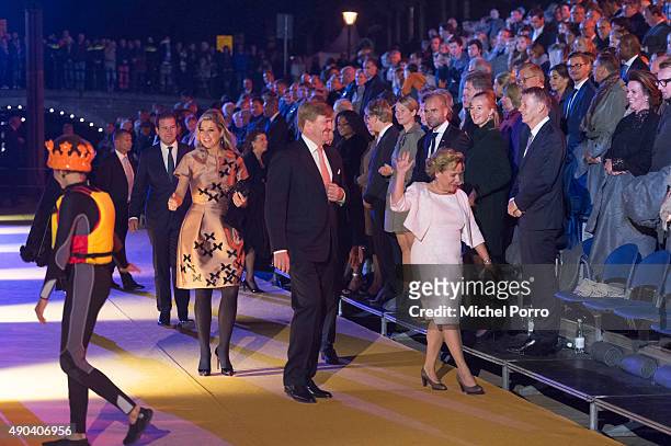 Queen Maxima of The Netherlands, King Willem-Alexander of The Netherlands and Ank Bijleveld arrive for festivities marking the final celebrations of...
