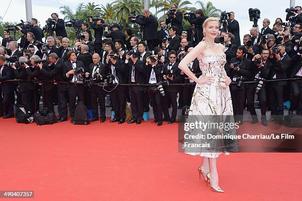 Nadja Auermann attends the Opening Ceremony and the "Grace of Monaco" premiere during the 67th Annual Cannes Film Festival on May 14, 2014 in Cannes,...