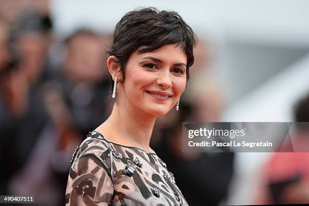 Actress Audrey Tautou attends the Opening ceremony and the "Grace of Monaco" Premiere during the 67th Annual Cannes Film Festival on May 14, 2014 in...
