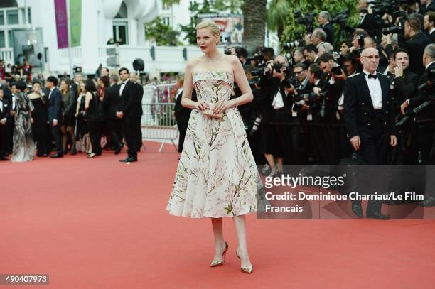Nadja Auermann attends the Opening Ceremony and the "Grace of Monaco" premiere during the 67th Annual Cannes Film Festival on May 14, 2014 in Cannes,...