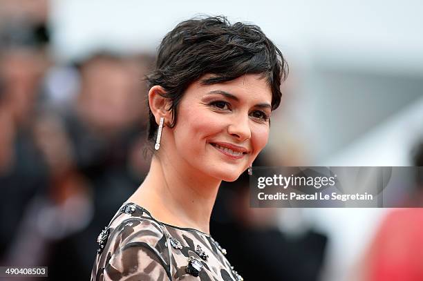 Actress Audrey Tautou attends the Opening Ceremony and the "Grace of Monaco" premiere during the 67th Annual Cannes Film Festival on May 14, 2014 in...